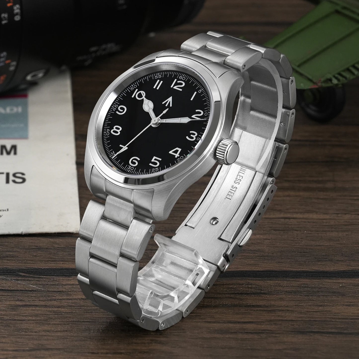 Militado ML08 V2 Vintage Quartz Watch Military VH31 Movement  Double Sapphire Crystal C3 BGW-9 Luminous Waterproof 38mm Watch