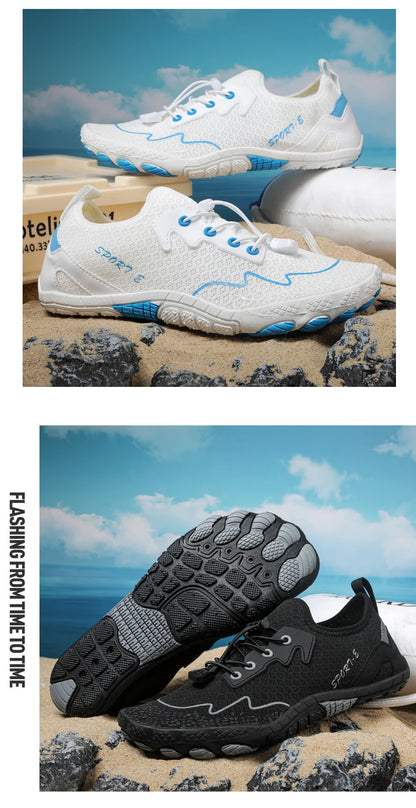 New Barefoot Wading Shoes Men Women Mesh Quick-Drying Beach Shoes Outdoor Non-Slip Swimming Shoes Unisex Water Sports Shoes