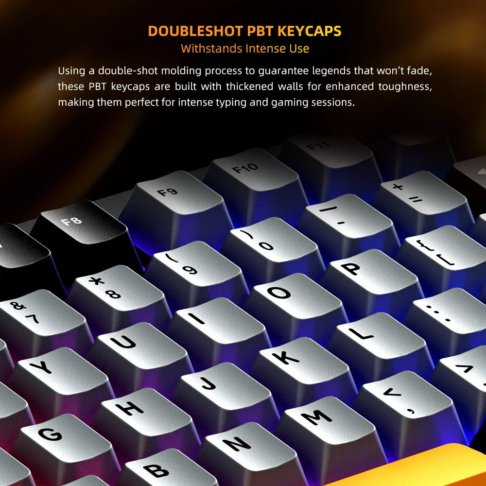 Tastiera meccanica Machenike K600-B82W Tri-Mode con montaggio Gasket, layout ANSI 75%, retroilluminazione RGB, tastiera gaming wireless