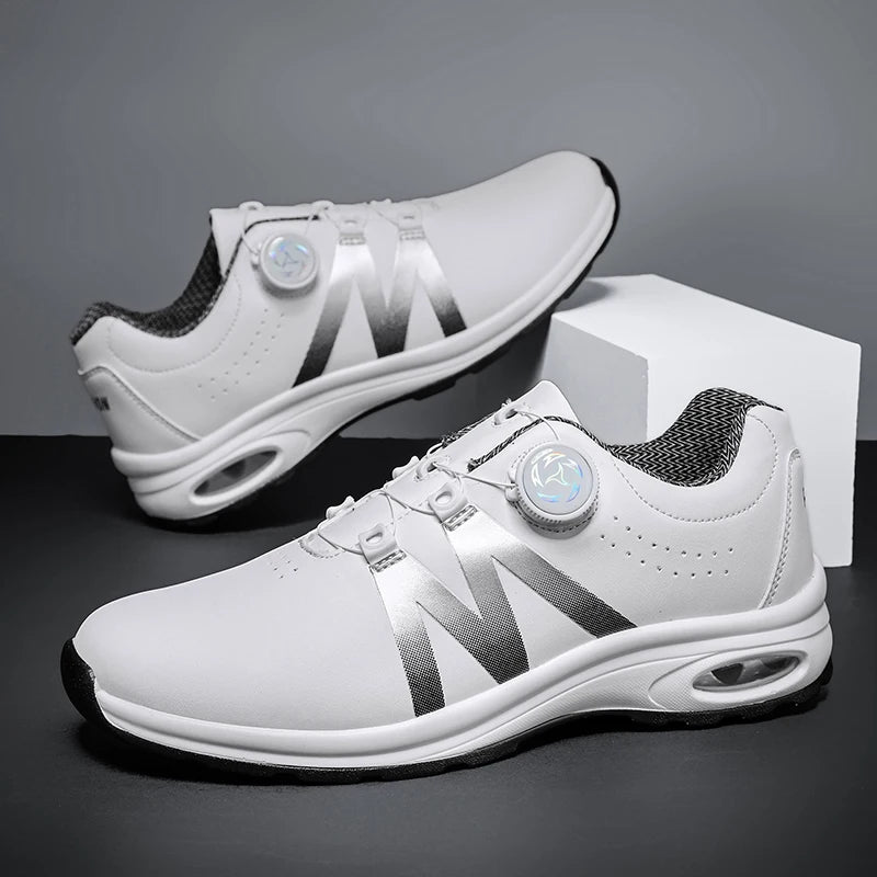 Zapatillas de golf para hombre con cámara de aire, deportivas para correr y conducir, transpirables, ligeras, cómodas, atléticas, antideslizantes y giratorias