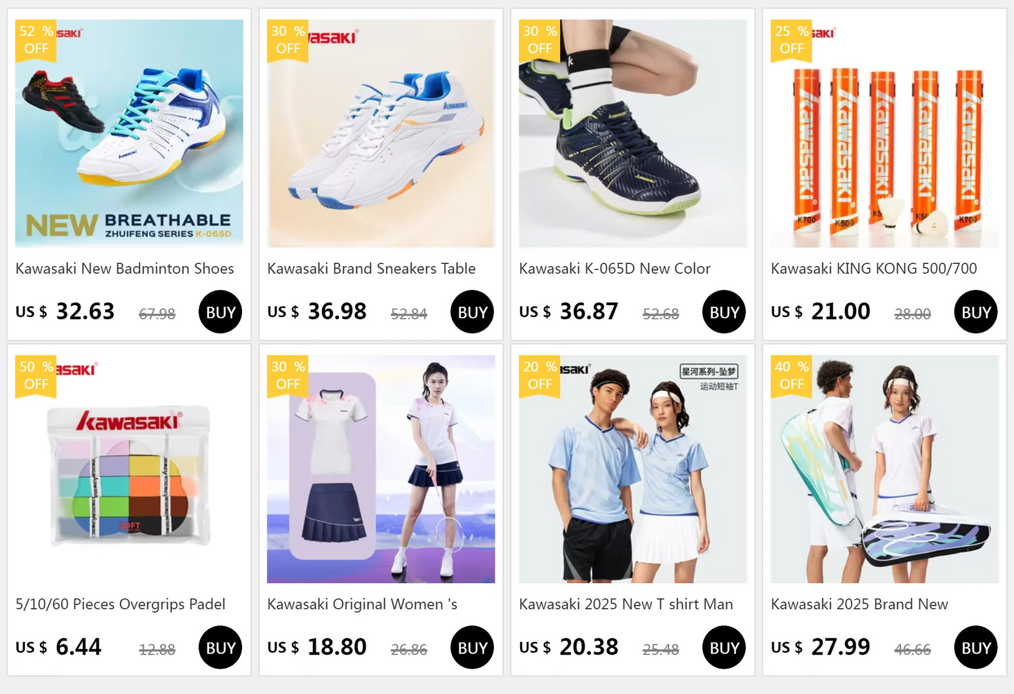 Kawasaki Men’s Badminton Shoes Professional Sports Shoes for Women Breathable Indoor Court Sneakers K-086