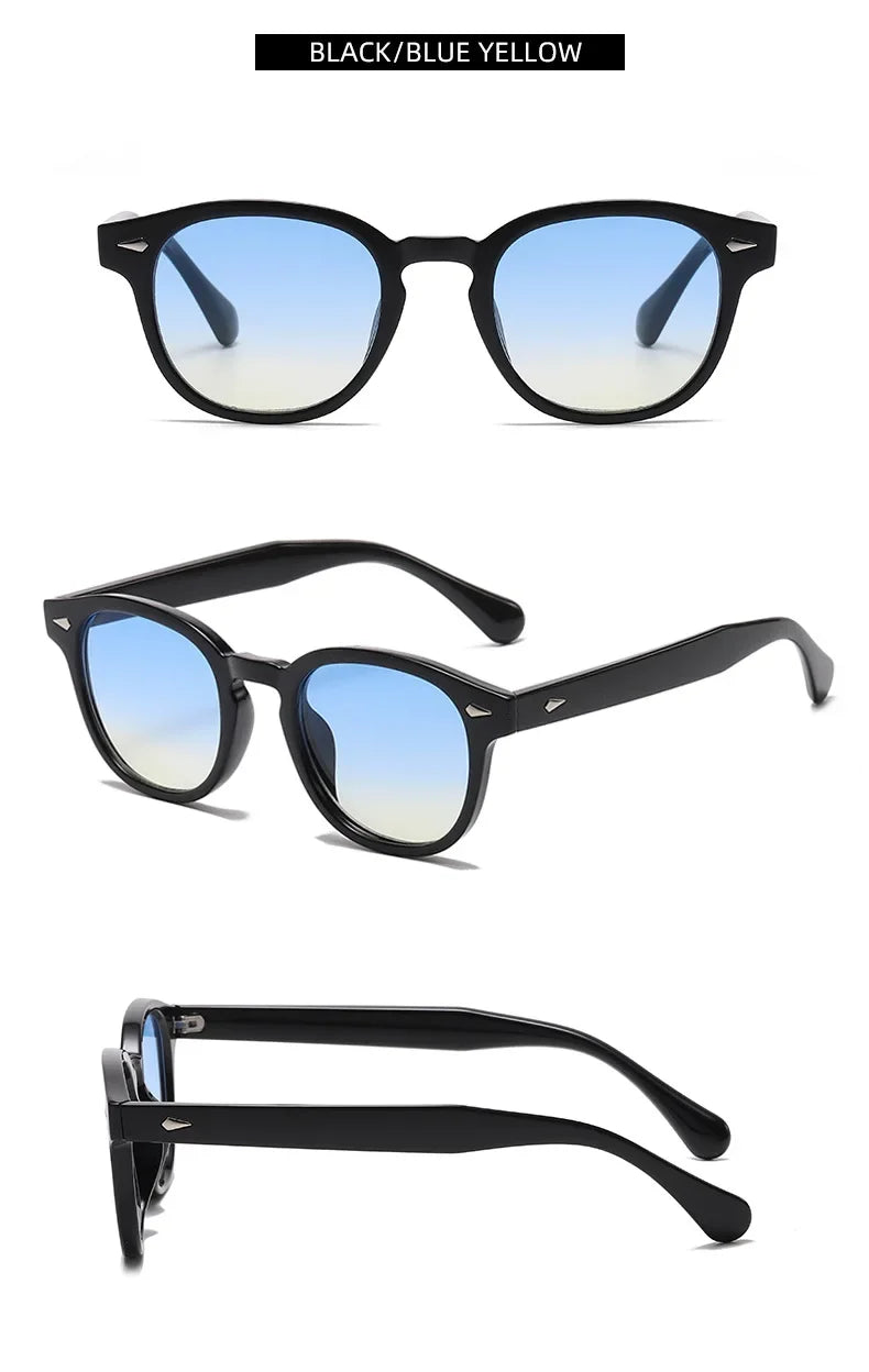 JNPCXI Quality New Retro Round Sunglasses Women Fashion Rivets Decoration Shades UV400 Men Punk Leopard Sun Glasses
