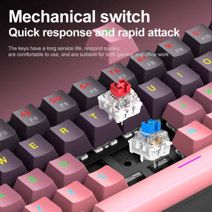 Teclado Mecânico Mini APAYADO K61, Com Fios, 61 Teclas, Phantom RGB, Switch Mecânico Vermelho/Azul Preto/Branco para Gaming, 60% Portátil