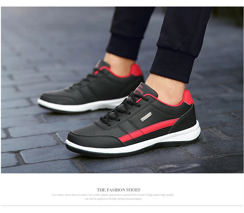 Sapatos para Homem YRZL Primavera Outono Impermeáveis, Ténis de Caminhada em Pele para Lazer e Desporto Masculino, Calçado Antiderrapante para Homem