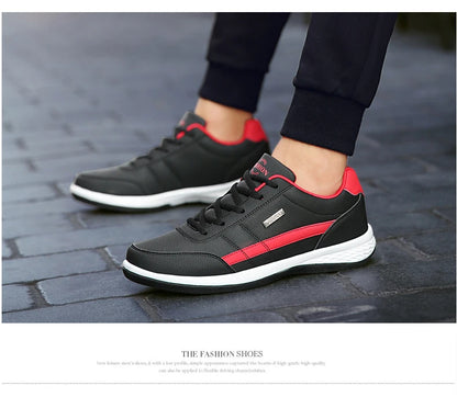 Sapatos para Homem YRZL Primavera Outono Impermeáveis, Ténis de Caminhada em Pele para Lazer e Desporto Masculino, Calçado Antiderrapante para Homem
