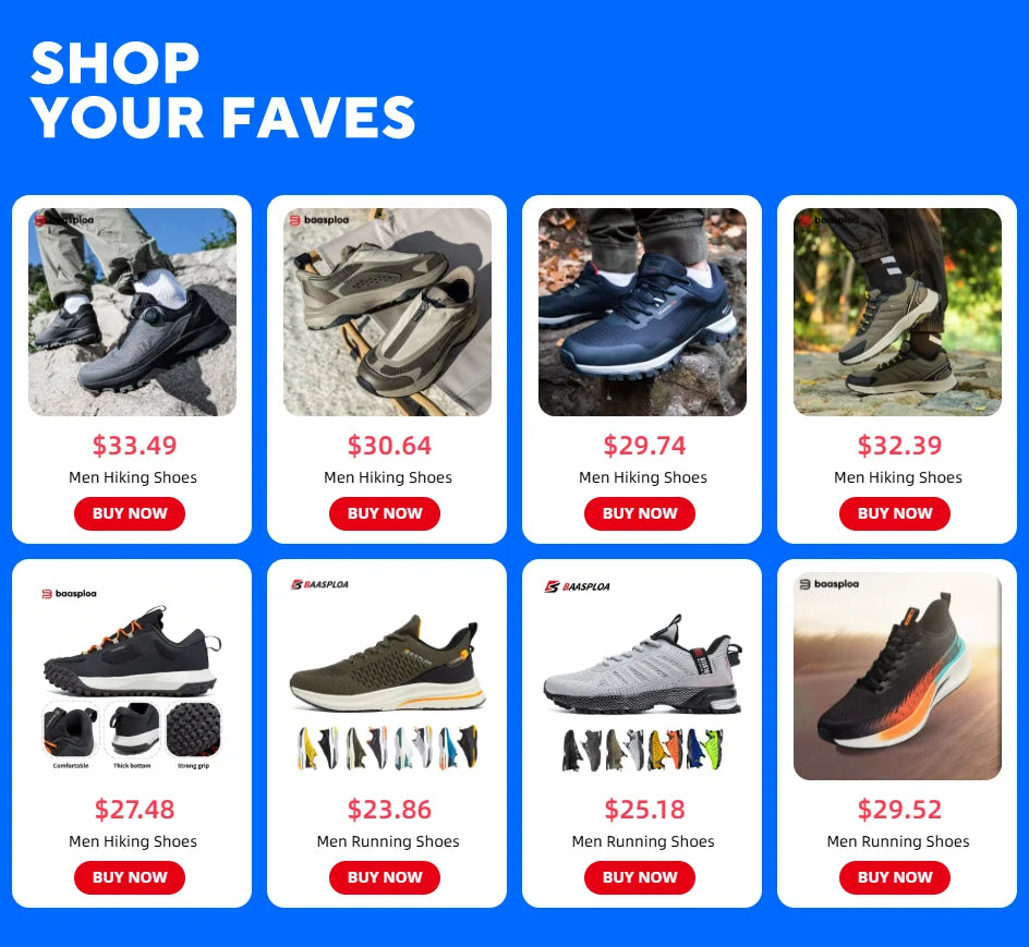 Baasploa Professional Running Shoes For Men Lightweight Men's Designer Mesh Sneakers Lace-Up Male Outdoor Sports Tennis Shoe