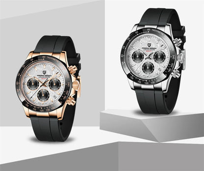 PAGANI DESIGN V2 40MM Meteorite Dial Men Quartz Watches Sapphire Retro Chronograph Waterproof Watch For Men