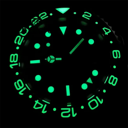 BLIGER 40mm NH34 GMT Watch For Men Mechanical Wristwatch Luminous Bezel Sapphire Glass Stainless Steel Bracelet Men's Watch