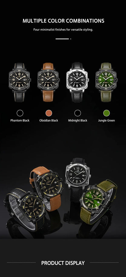 BORIAGE(BOAIJIUA) NH35 Fully Automatic Mechanical Men's Watch Original Design Mechanical Watches  Luminous Wristwatch