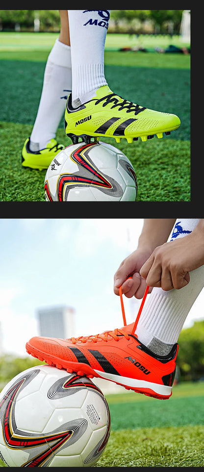 Novas Chuteiras de Futebol para Homem e Mulher, Sapatilhas Desportivas de Interior e Exterior com Pitons Longos e Pitons Partidos para Tapete de Treino de Futebol