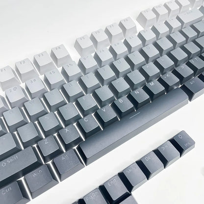 Keycap RGB gamer retroilluminati a gradiente per tastiera meccanica con switch MX, profilo OEM, PBT bianco e blu, layout ISO, tasti fai da te