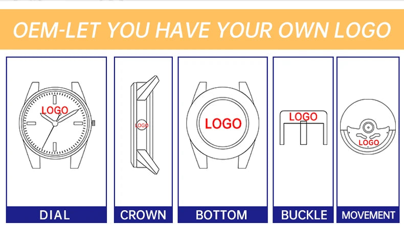 Custom Logo Diy Automatic Mechanical Watches For Man Business Multification Date Day Month Year 316L Mechanical Men's Watches