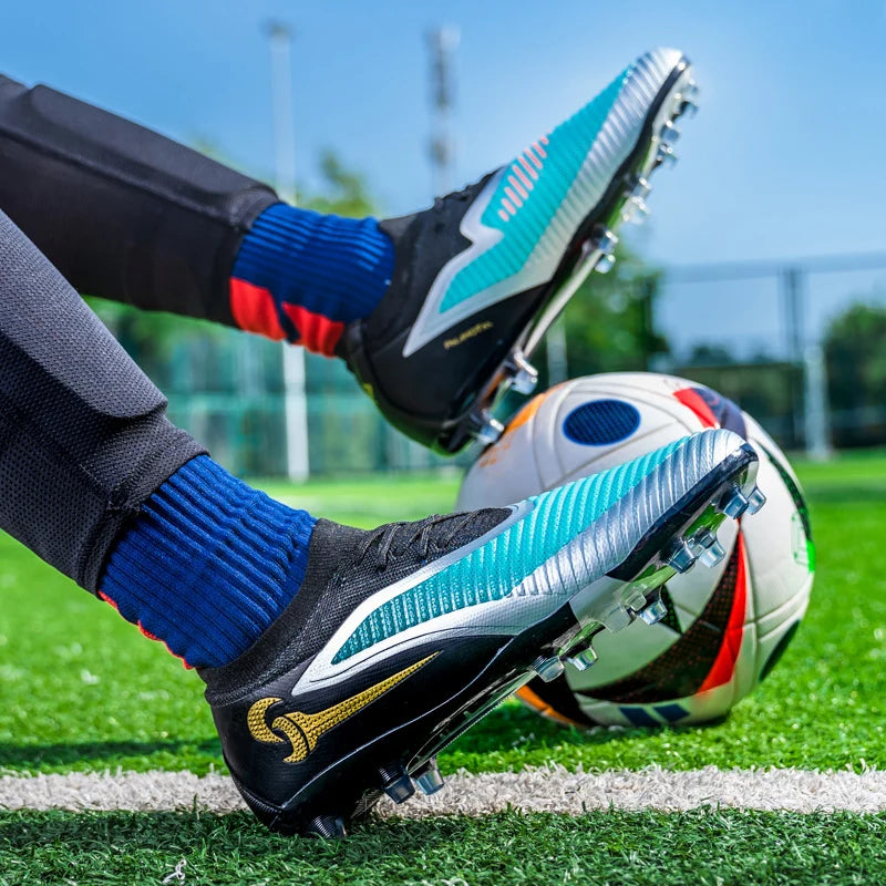 Chaussures de Football pour hommes, crampons de société, bottes professionnelles de terrain de Football en plein air, chaussures d'entraînement sur gazon, baskets à pointes longues