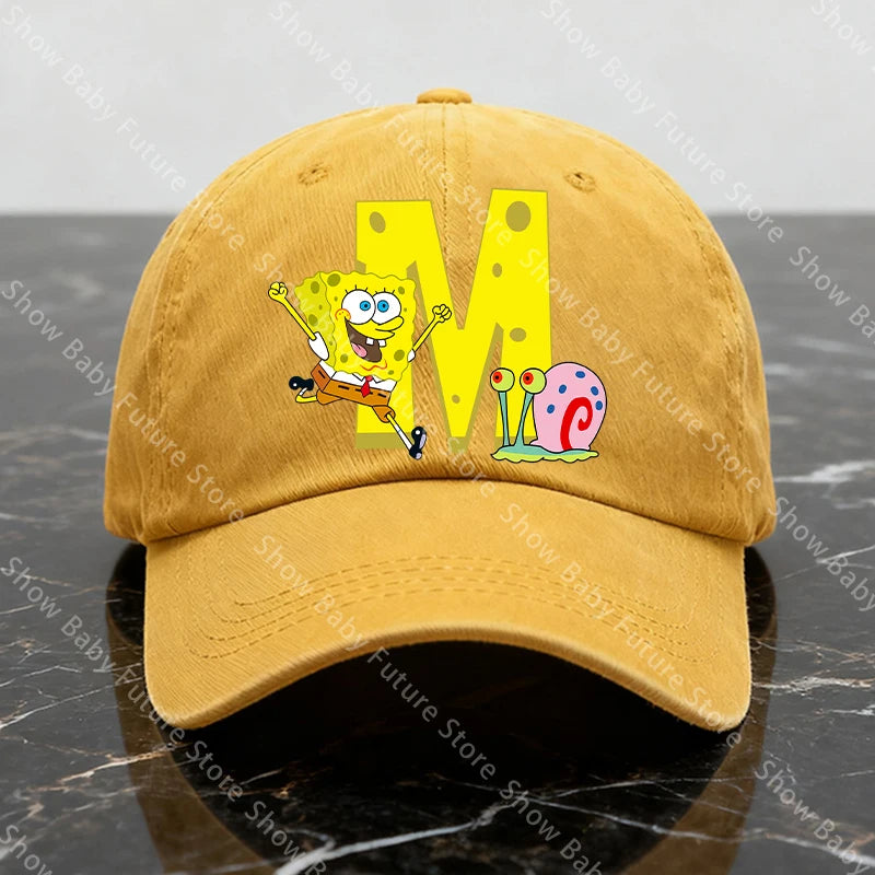 Spongebobs New Baseball Caps for Adult Cartoon Letter Fashion Man Women Washed Hat Summer Vintage Caps Anime Cute Birthday Gifts