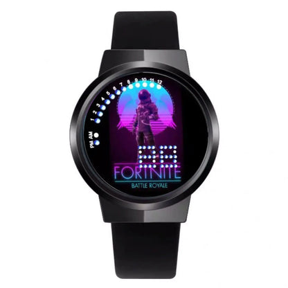 Relógio Fortnite kawaii personalizado com luz noturna LED tátil, estilo cartoon e fashion, relógio eletrónico para estudantes, presente para amigos