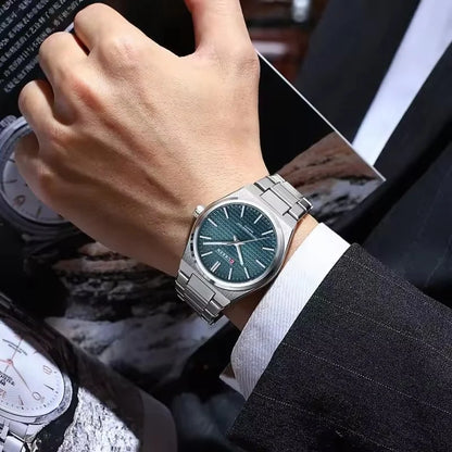 Montre pour homme CURREN 8439 – Modèle de grande marque, style luxe et professionnel, étanche, en acier inoxydable, type militaire, à mouvement quartz.