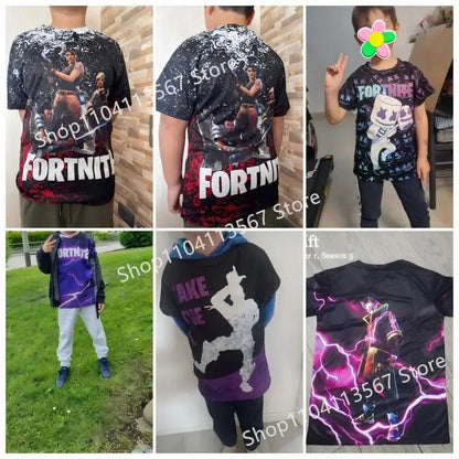Halloween Peely 3D T-shirt Boys Girls Christmas Fortnite Tees Battle Royale Streetwear Kids Victory Game Men T Shirt Clothes