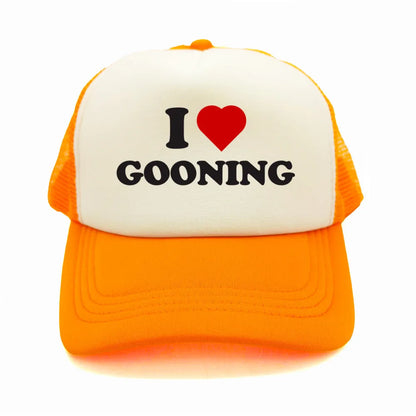 Casquettes de baseball humoristiques « I Love Gooning » – Casquette d'été tendance pour homme en maille, casquette de camionneur humoristique, casquettes unisexes d'extérieur en maille MZ-080