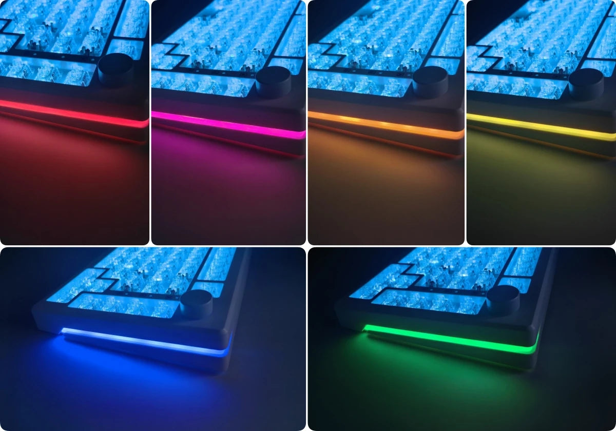 MAIMOOO KX75 75% Keyboard Kit Hotswap Transparent Full RGB Backlit 2.4GHz/Bluetooth Macro Custom DIY Mechanical Keyboard