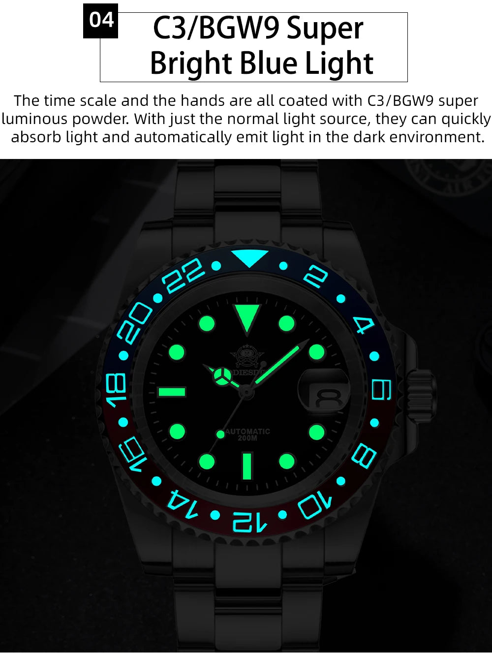 ADDIESDIVE 2025 New Men's Business Watch 200m Water Resistant 8215 Automatic Mechanical Watch Sapphire Crystal Luminous Watch