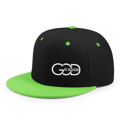 Unisex adjustable baseball cap street flat brim hat printed GOD IS GOOD casual headwear men and women fashion breathable outdoor