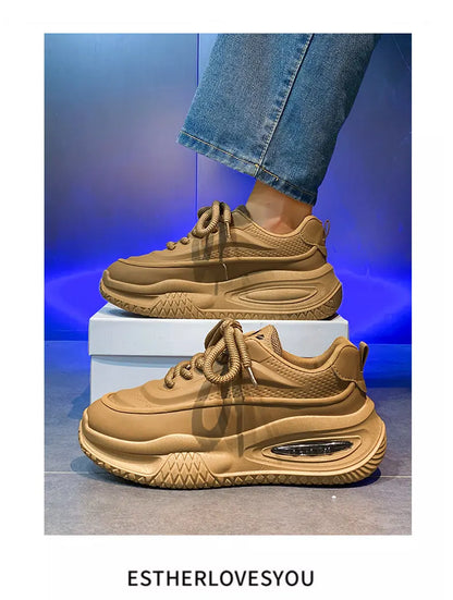 Men's Casual Sports Shoes, Fashionable Thick Soled Skateboarding Shoes, Trendy and Comfortable Men's Shoes Suitable for Outdoor
