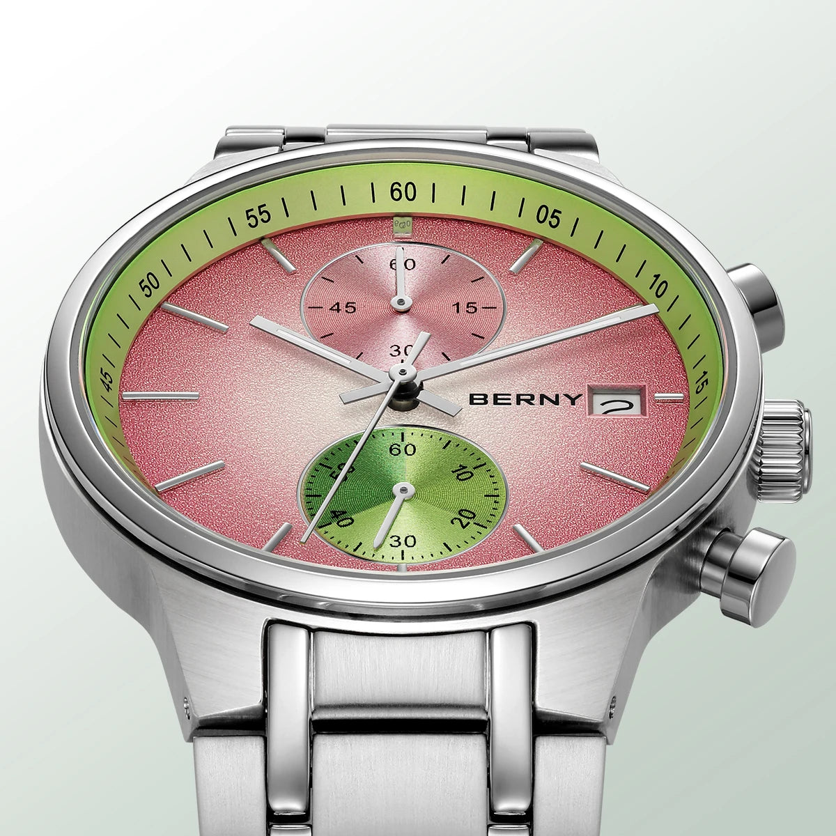 BERNY Watches for Men Fashion Casual Multi-function Chronograph Quartz Men's Watch Luminous Date Colorful Sports Wristwatch