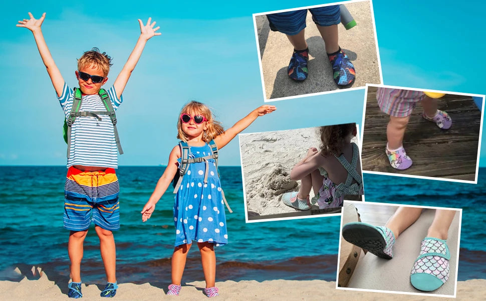 Boys Girls Soft Foldable Water Shoes Kids Beach Summer Outdoor Wading Shoes Swimming Surf Sea Slippers Quick-Dry Aqua Shoes