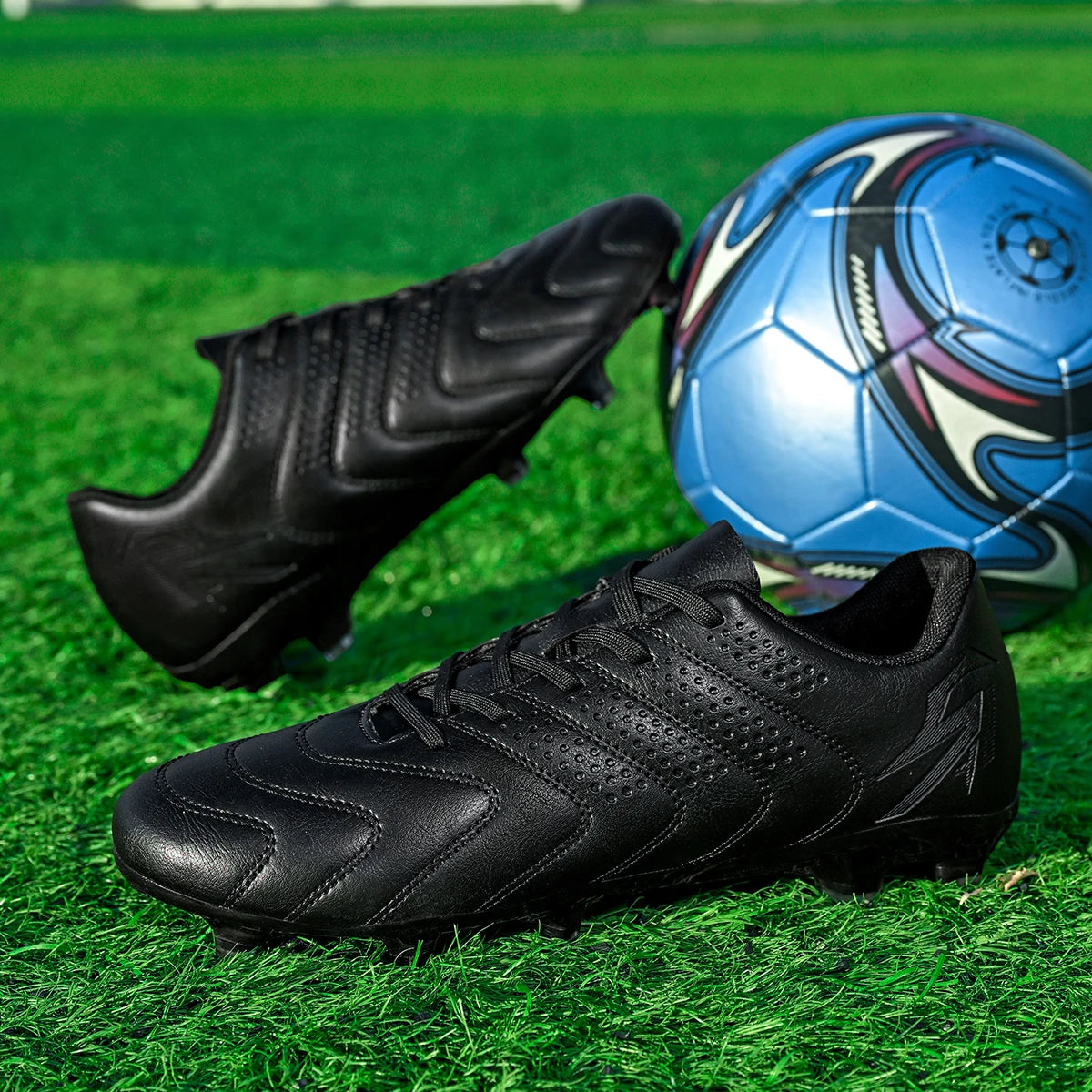 Sport Field AG/FG Soccer Cleats, PU Fabric Sweat-Wicking Upper, TPU Wear-Resistant Sole, Sturdy Durable for Men Women Kids