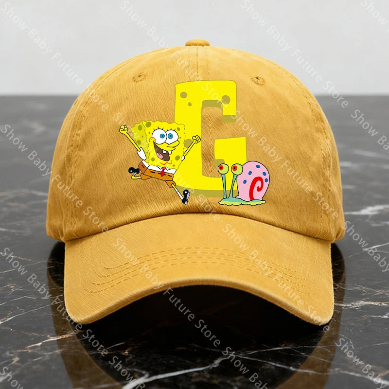 Spongebobs New Baseball Caps for Adult Cartoon Letter Fashion Man Women Washed Hat Summer Vintage Caps Anime Cute Birthday Gifts