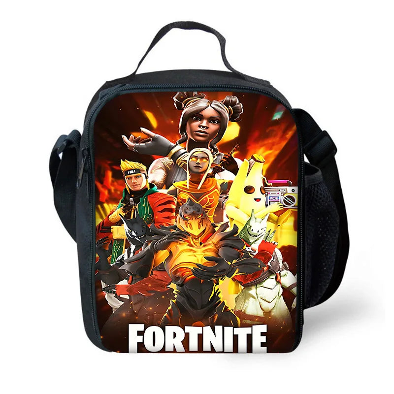 Child Insulated Large F-FortniteS Capacity Bag for Boy Hot Game Girl Student Outdoor Picnic Resuable Thermal Cooler Lunch Box