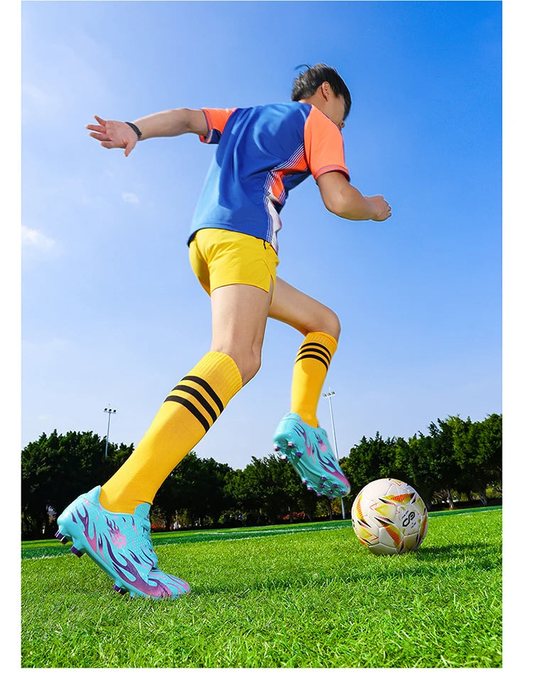 Men Professional Football Boots Cleats Boys Soccer Shoes Ankle Support Cleats Youth Outdoor Match Training Sneakers Non-slip.