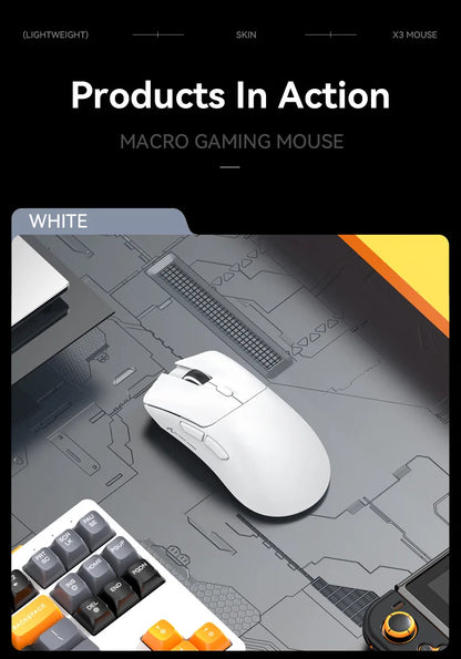 Mouse gaming wireless Attack Shark R1 leggero Bluetooth 2.4G PAW3311 18000DPI ergonomico con macro