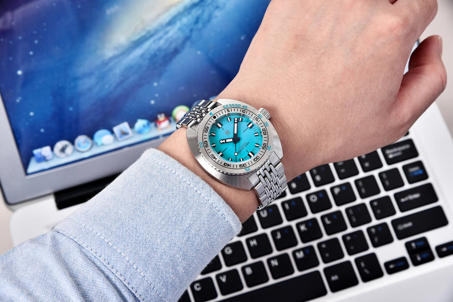 PAGANI DESIGN 2025 New Men's Automatic Mechanical Divers Watches NH38 Sapphire Stainless Steel 300m Waterproof AR Watch for Men