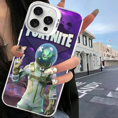 F-Fortnites Phone Case For iPhone 17, 16, 15, 14, 13, 12, 11 Pro Max Plus Color Silver Cover