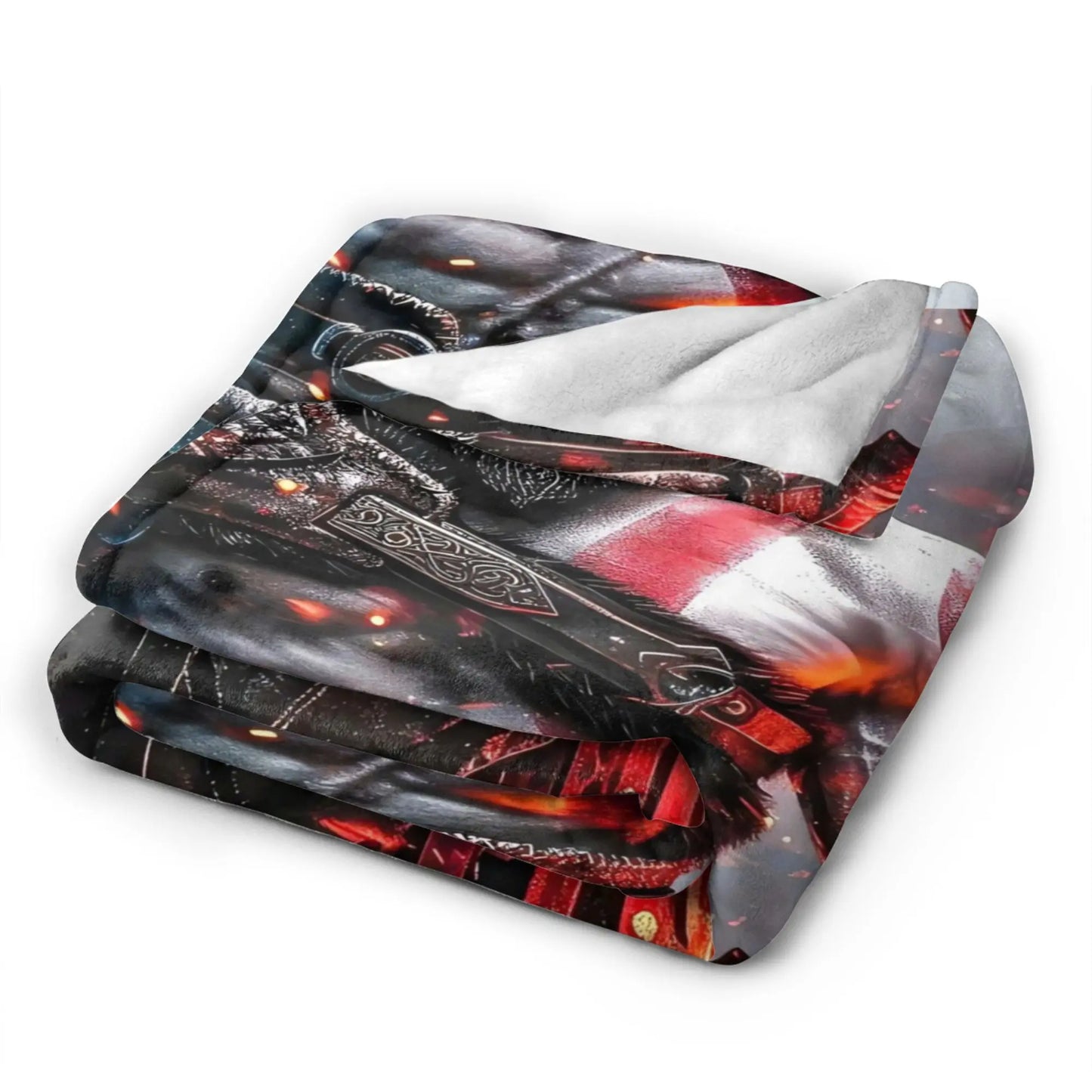 God of War Games Kratos Cartoon Flannel Blanket  Super Soft Throw Blanket for Couch Bed Travel Street Trend Bedspread Sofa Bed