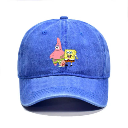 Fashion Cute SpongeBobs Baseball Cap Movie Cartoon Role Adult Men Women Sport Casual Sunshade Adjustable Anime Peaked Mesh Hat
