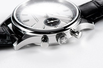 Sugess 1963 Pilot Watch Men Mechanical Chronograph Panda Wristwatch Air Force Sapphire Waterproof for Seagull Movement ST1901 v3