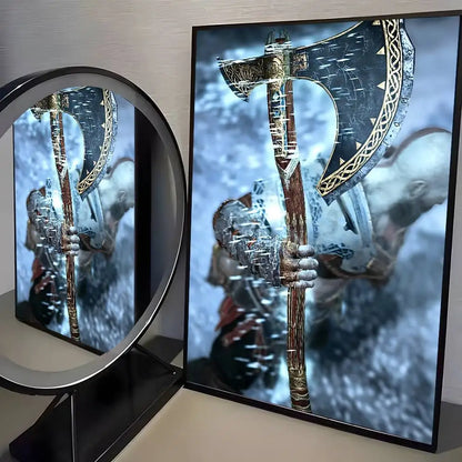 Classic pop God of War Ragnarok poster art HD canvas advanced aesthetic Printing Paper Wall Art for Living Room Home Decor