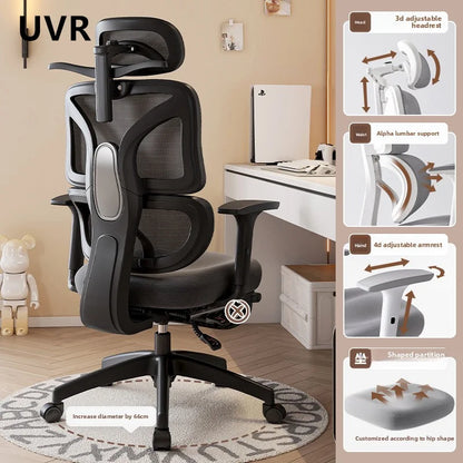 UVR Gaming Computer Chair Lift Adjustable Boss Backrest Stool Ergonomic Design Armchair Sponge Cushion Mesh Office Chair