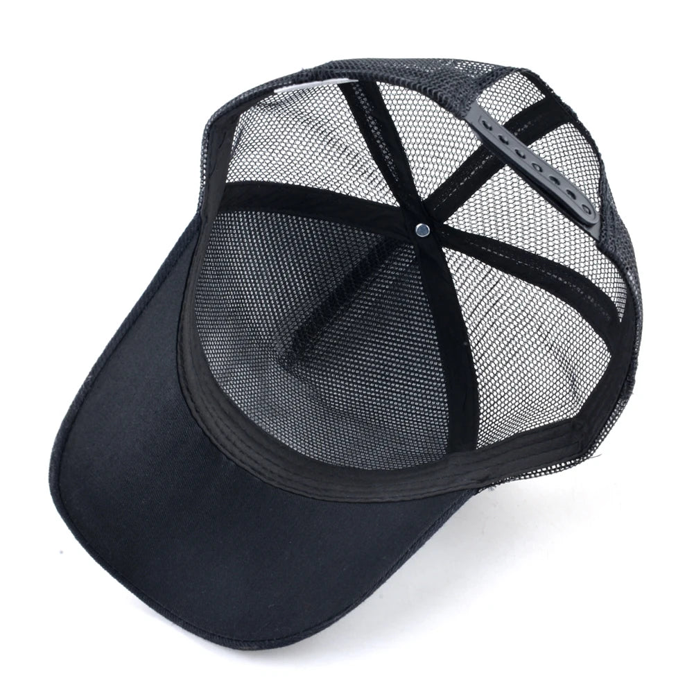 Modebaseballkasket med broderet ulve-patch, snapback, hiphop-trucker-kasket, til mænd og kvinder, udendørs, åndbar kasket med skygge