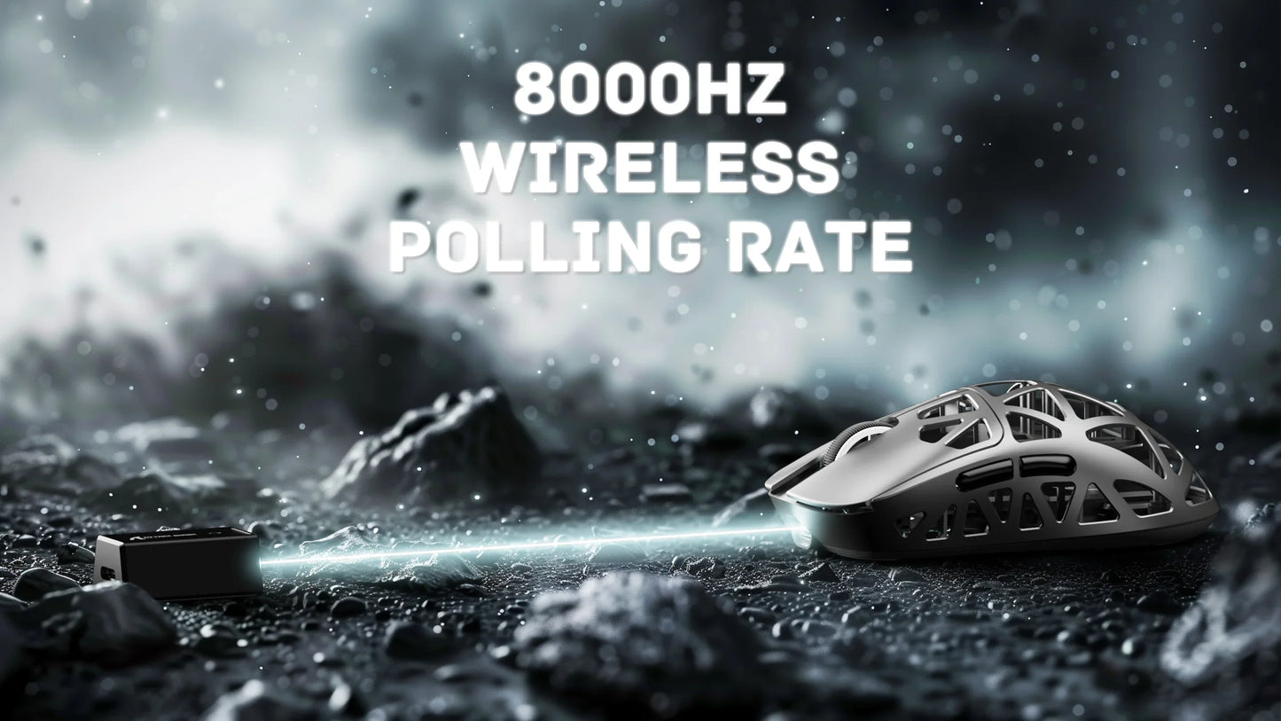 Mouse da gaming ATTACK SHARK R2 in lega di magnesio PAW3950, tri-mode, 8000hz, 42000 DPI, ultraleggero 45g, microswitch da 100M clic