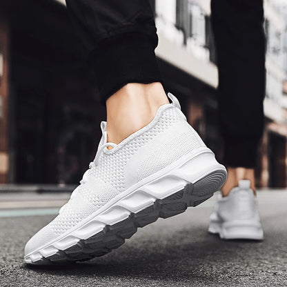 Men's Running Shoes Soft Soles Wear-Resistant Breathable Sports Shoes Mesh Outdoor Fashion Big Size Tennis Shoes for Men