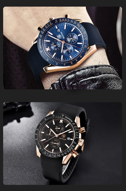 Reloj para hombre BENYAR 5140, reloj deportivo informal, reloj de cuarzo de lujo resistente al agua, cronógrafo militar de marca de alta gama.