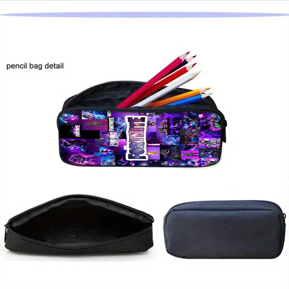 Child School Backpack with Lunch Bags, Pencil Bags, Hot Game Design-F-FortniteS School Bags for Boys Girls Best Gift