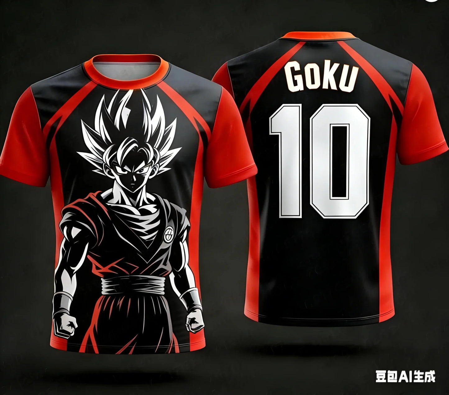 New Dragon Ball Z NO.10 Goku Anime Football Jersey 2026 Summer Plus Size Breathable Jersey Cosplay Short Sleeve T-shirt Y2k