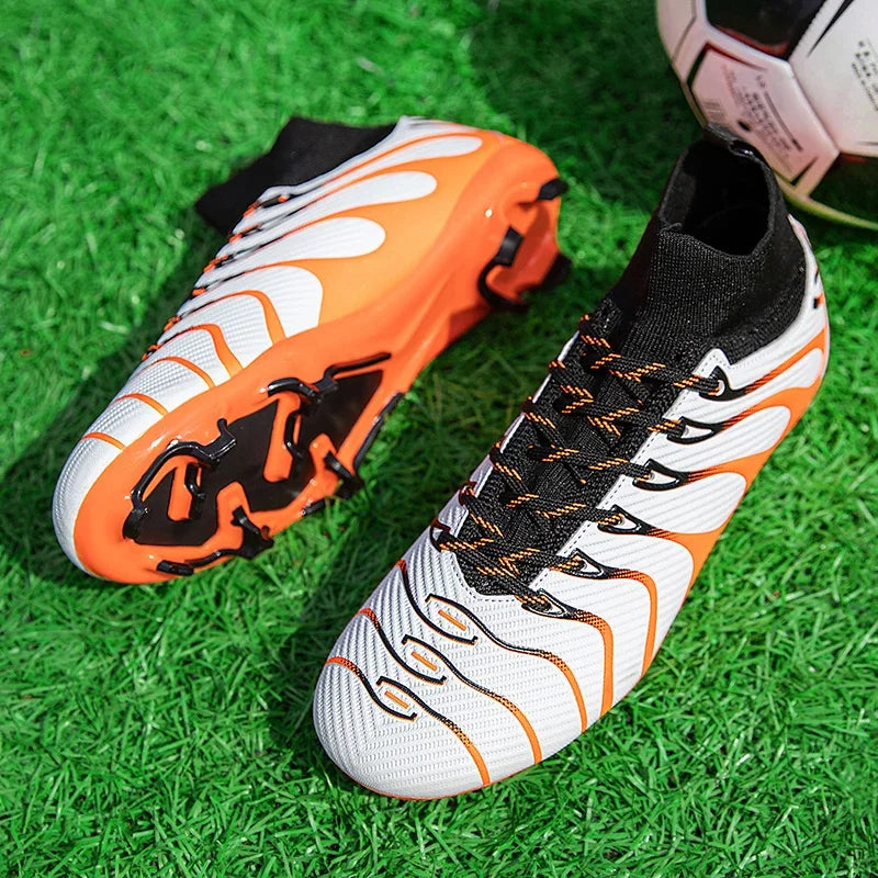 Chaussures de Football pour hommes, chaussures de Sport FG/TF, bottes d'entraînement en plein air pour garçons, antidérapantes, longues pointes, Futsal d'intérieur confortables