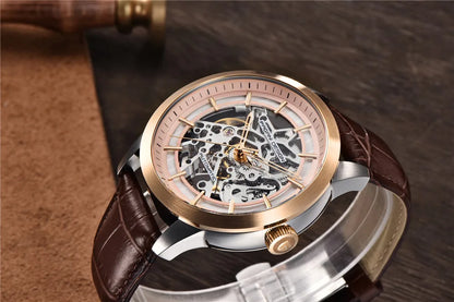 PAGANI DESIGN New Skeleton Men's Mechanical Watches Top Luxury Automatic Watch Men Blue Leather Waterproof Wrist watch Men