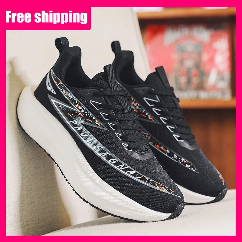 Men's Running Shoes Professional Marathon Comfortable Breathable Mesh Sneakers Daily Fitness Anti-Slip Shock-Absorbing Jogging Shoes