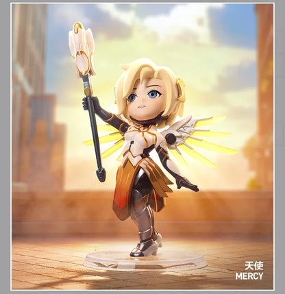 POP MART Overwatch Play of The Game Series Caixa Mistério Original Blind Box Surpresa Figuras de Ação Anime Adoráveis Ornamentos Figurinhas